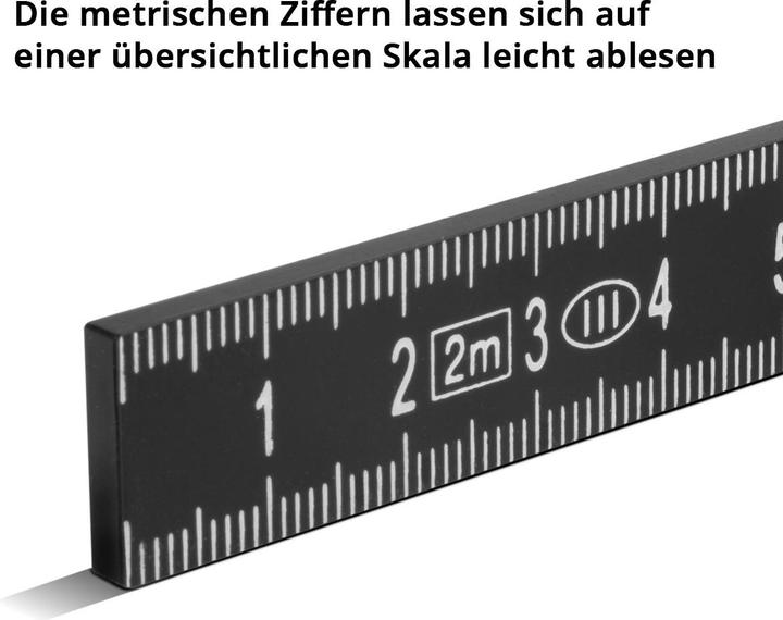 Produktbild Stahlwerk Zollstock 3er Set 1 | 2 | 3 Meter präziser Kunststoff-Gliedermassstab (3 m)