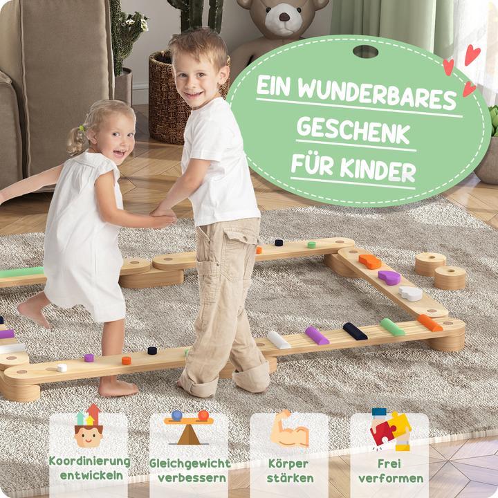 Produktbild Aiyaplay Kinder Balancierbalken Kiefernholz-Mehrschichtplatte Mehrfarbig
