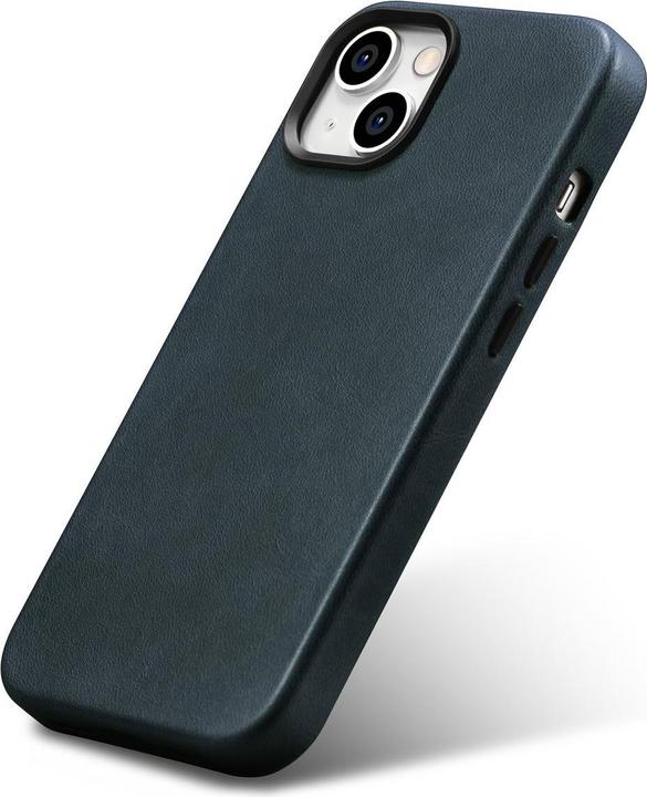 Produktbild iCarer oil wax Premium Ledertasche für iPhone 14 Plus Magnetische Ledertasche mit magSafe dunkelblau (Apple iPhone 14 Plus)