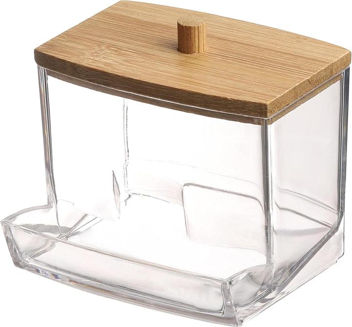Produktbild PhoneLook Schöner Wattestäbchenhalter / Spender Wattebällchen Aufbewahrer aus & Glas