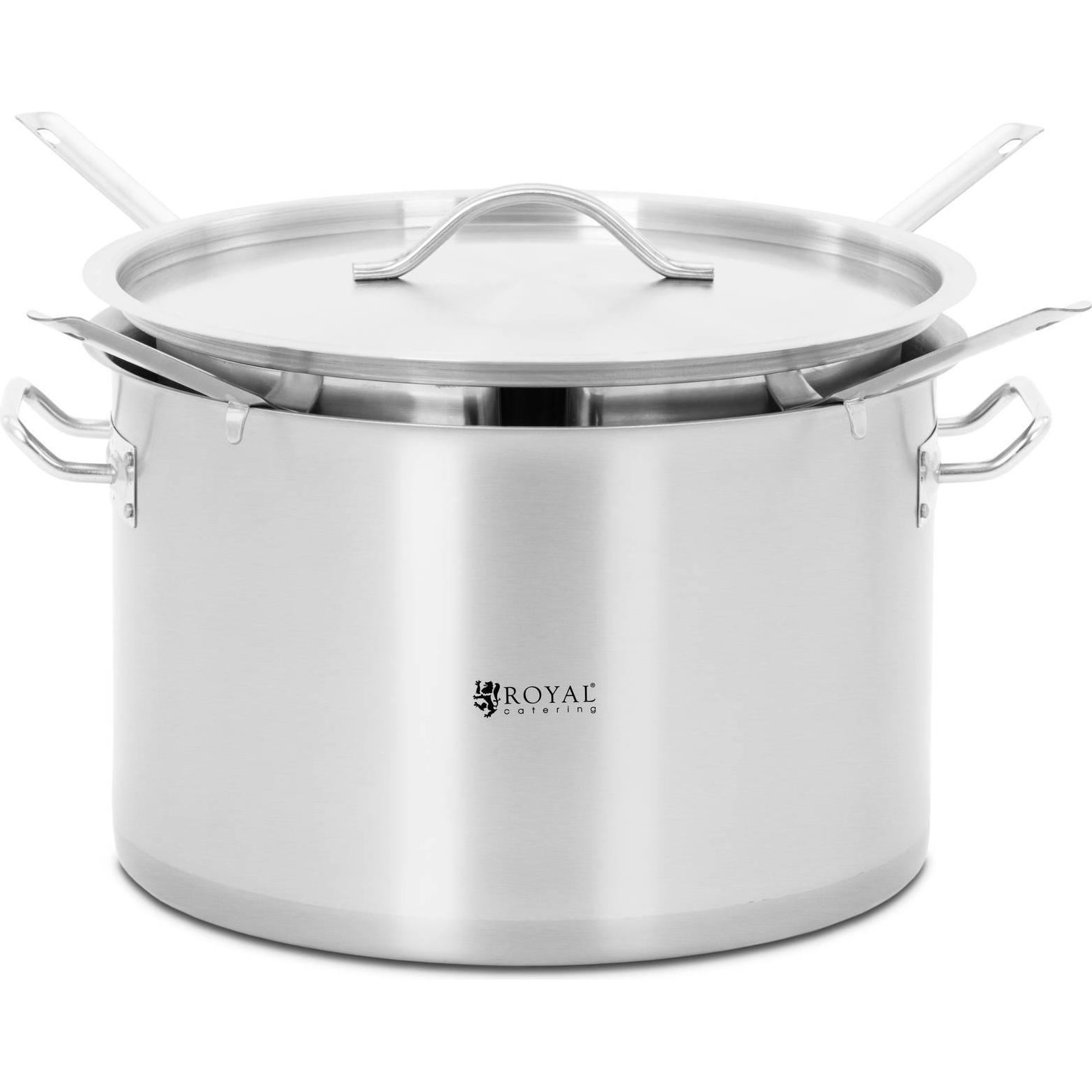 Royal Catering Nudeltopf 31 l Pastatopf 4 Siebeinsätze Deckel Nudelkochtopf Edelstahl Pasta Topf, Pfanne + Kochtopf, Sil...