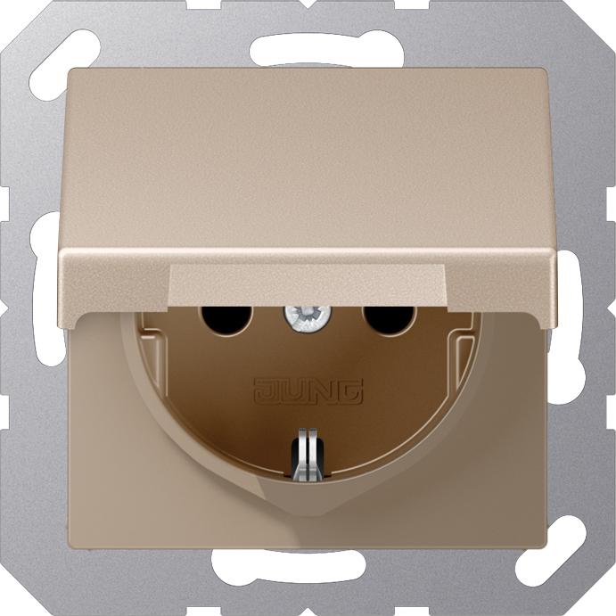 Actual product image JUNG Socket outlet 1f champ A UP w.BS hinged IP20 A1520BFKIKLCH