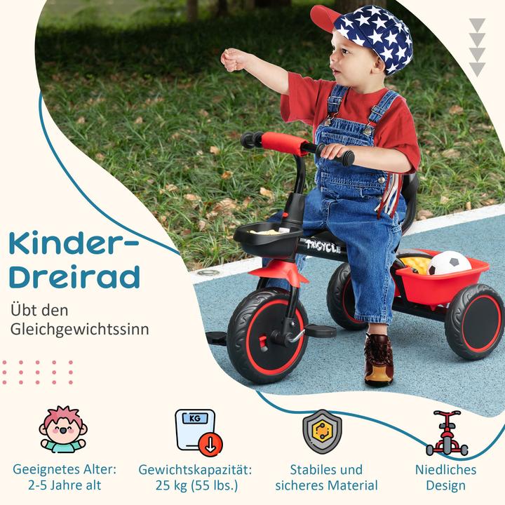 Image du produit Aiyaplay Tricycle pour enfants avec panier arrière
