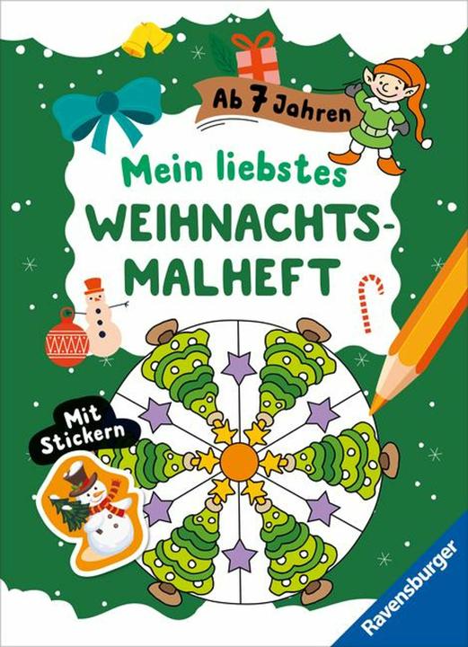 Ravensburger Mein liebstes Weihnachtsmalheft mit Stickern ab 7
