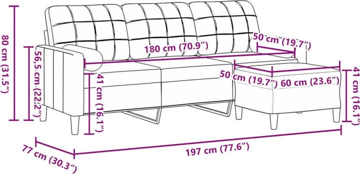 Produktbild vidaXL 3-Sitzer-Sofa (3-Sitzer)