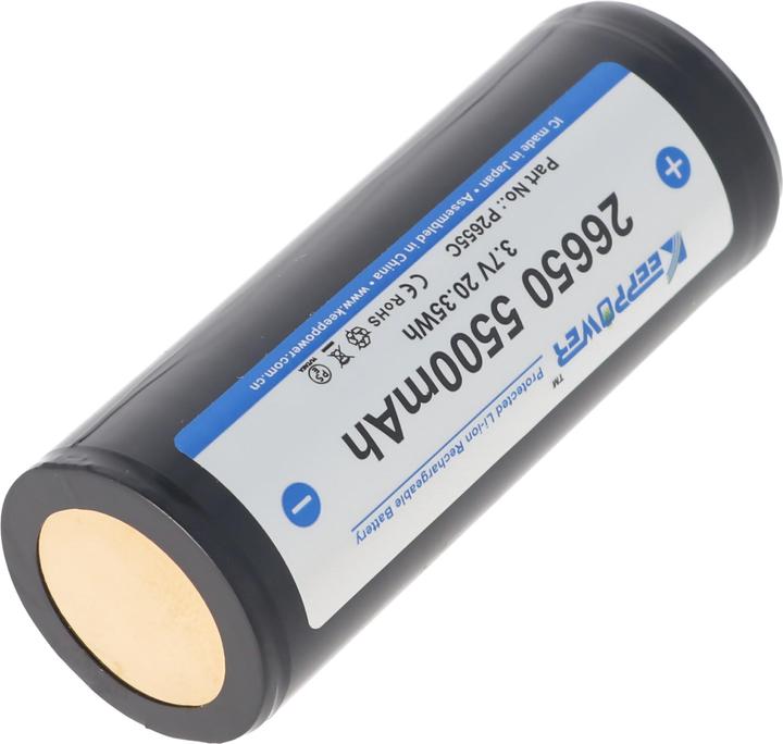 Actual product image Keeppower Akku 26650, PCB geschützt (1 pcs., 26650, 5500 mAh)