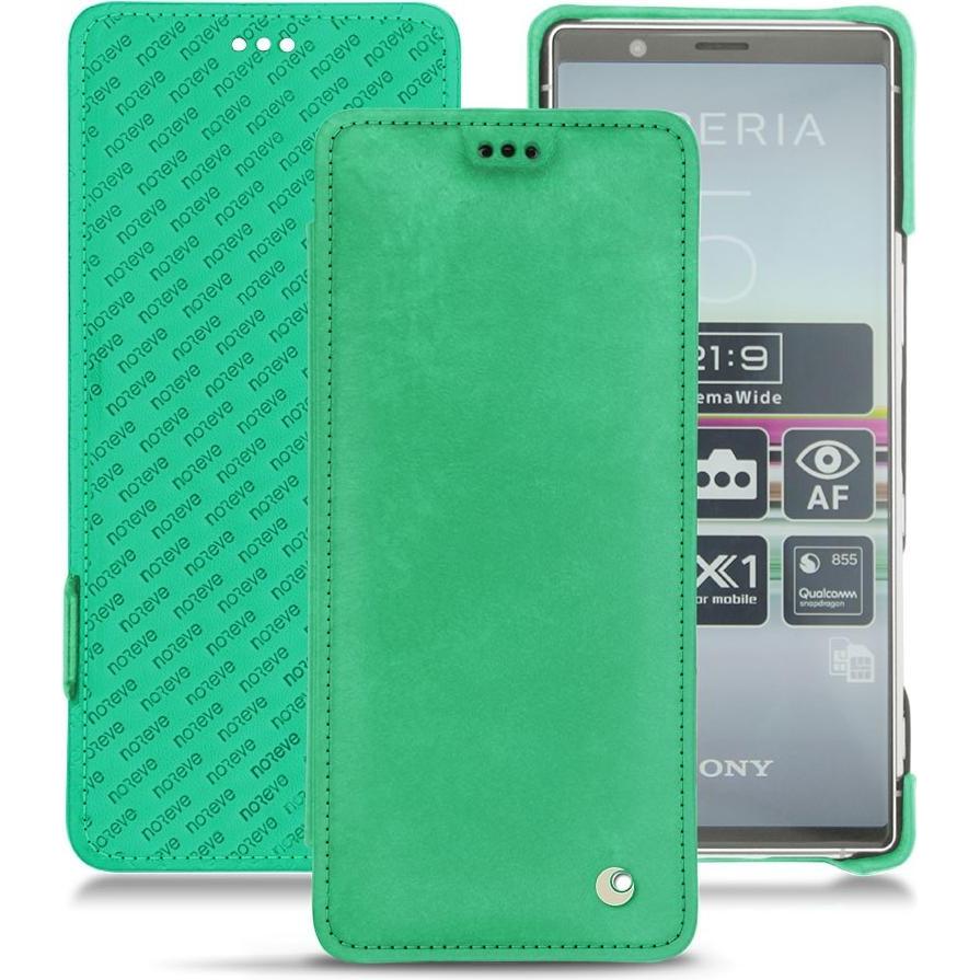 Thumbnail - Noreve Lederschutzhülle horizontal (Sony Xperia 5), Smartphone Hülle, Grün