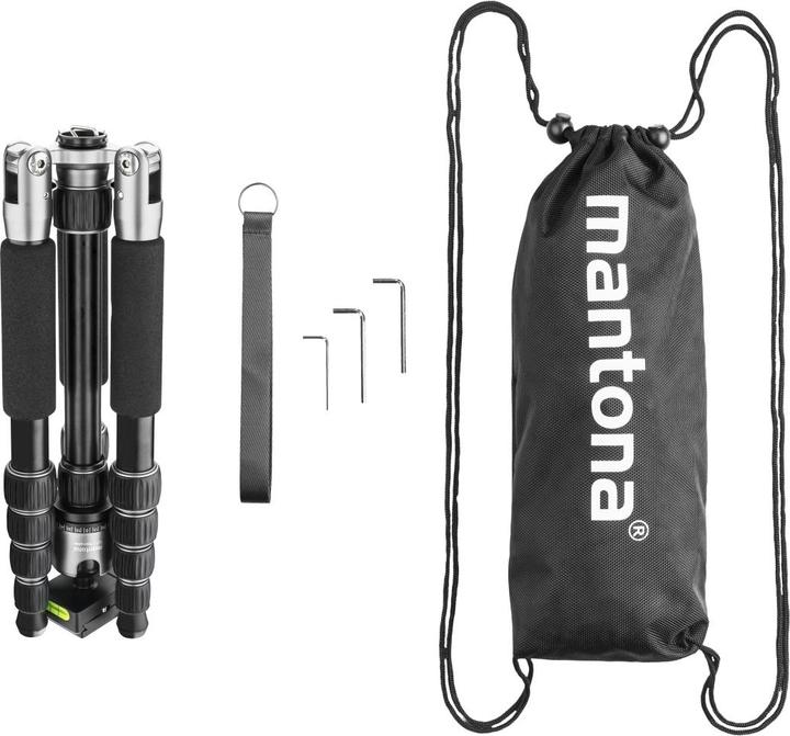 Produktbild mantona light traveller Reisestativ schwarz/grau (Metall)