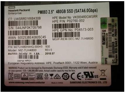 Produktbild HPE SSD 480GB 6G LFF SATA PLP SC (480 GB, 3.5")