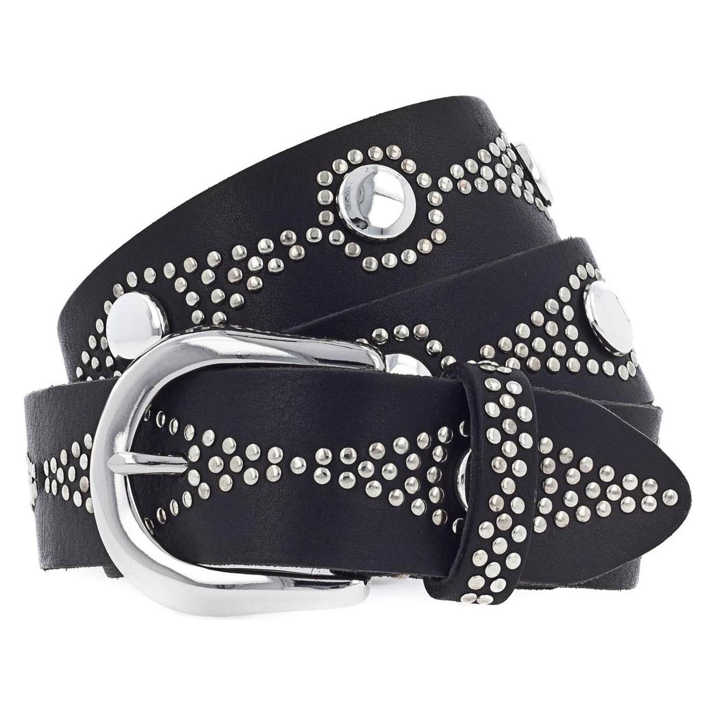 B.Belt, Damen, Gürtel, Nietengürtel, Schwarz, (75)