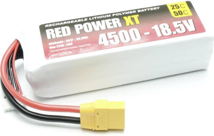 Immagine prodotto Red Power LiPo accupack 18.5 V 4500 mAh 25 C Softcase XT90 (18.50 V, 4500 mAh)