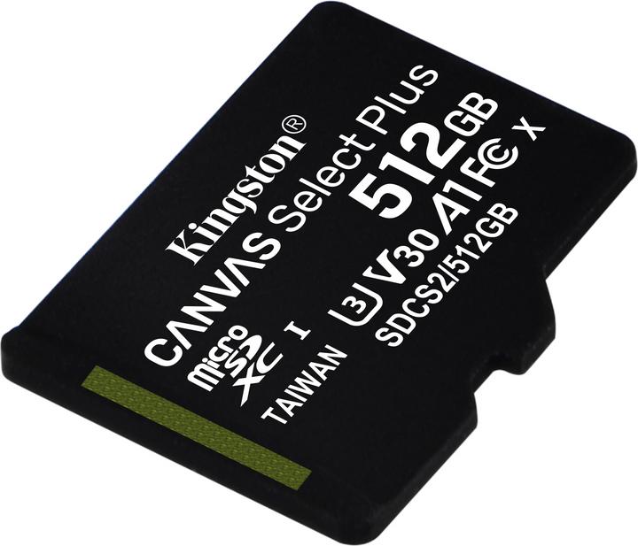 Image du produit Kingston Canvas Select Plus (512 Go, microSDXC, U3, UHS-I)