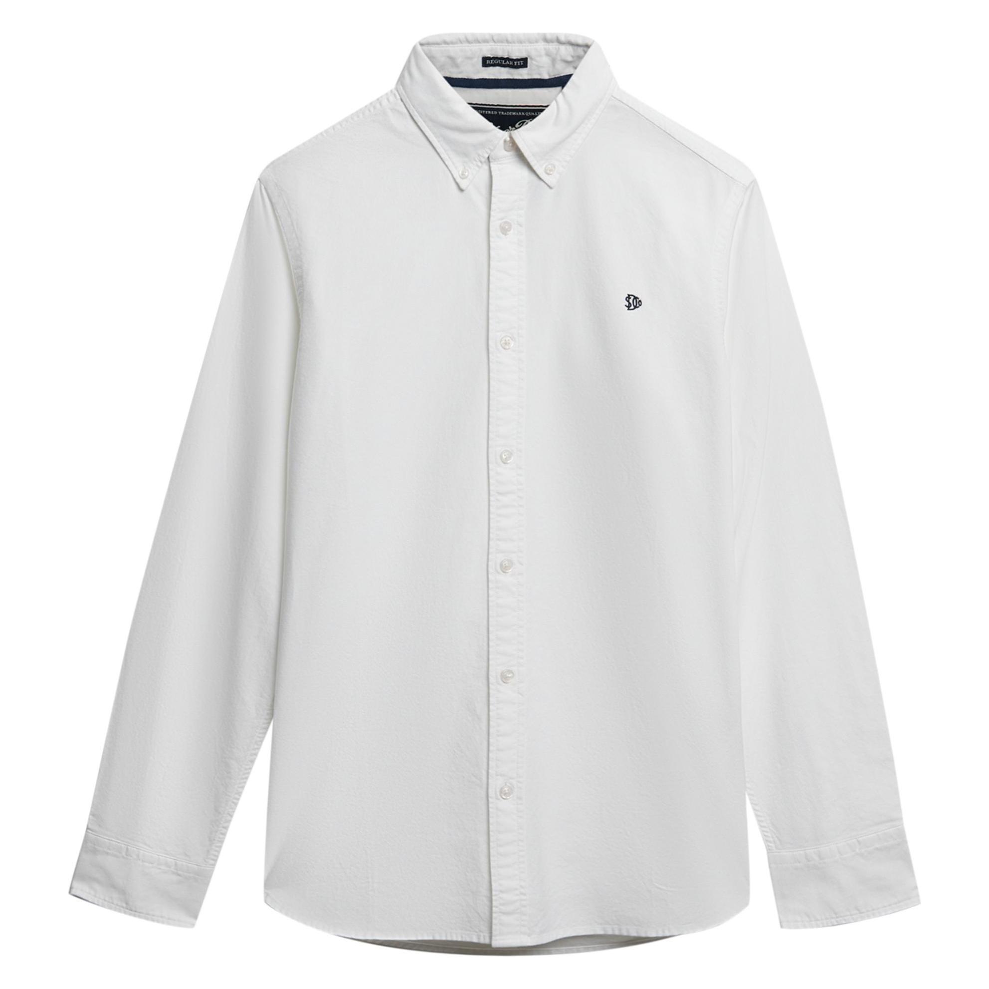 Superdry, Herren, Hemden, Klassisches Oxford-Langarmhemd, Weiss, (3XL)