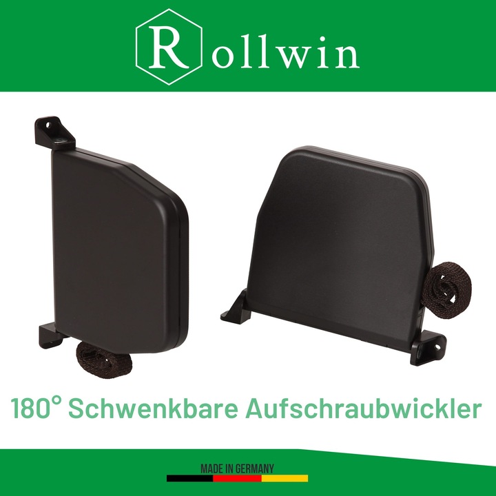 Produktbild Rollwin 3x Rolladen Gurtwickler Aufputz - aus Deutschland - 155mm Lochabstand Braun Mini Rollladen
