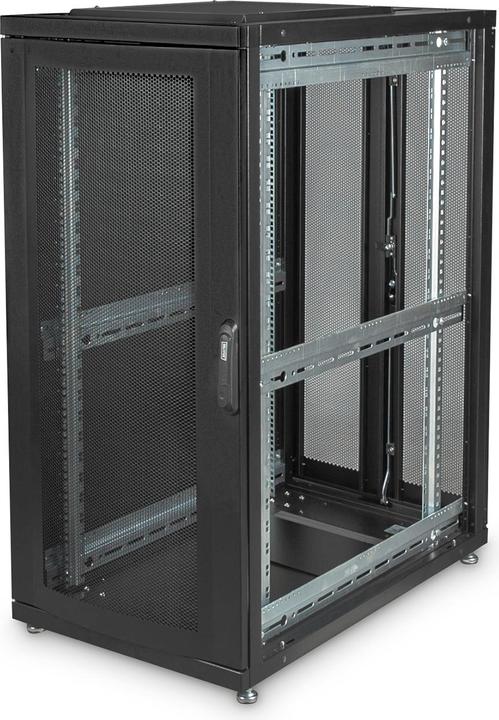Immagine prodotto Digitus Armadio per server 48.3cm 19inch 26U nero H1280mmxW600mmxD1000mmm porta perforata incl. 28xmount... (26 HE, Rack da 19 pollici)