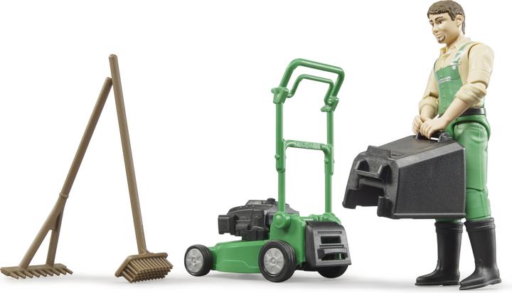 Actual product image Bruder Gardener with lawn mower and garden tools