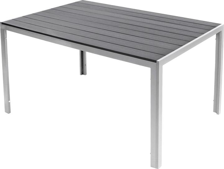 Actual product image Mojawo 7pcs Garden Furniture Set Alu silver Non-Wood 180x90cm + 6 Stacking Chairs (180 cm)