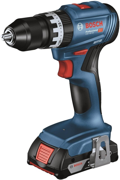 Actual product image Bosch Professional Combo kit set with 3 18V tools: GSB 18V-45, GDX 18V-200, GWS 18V-7, 2x 5.0Ah