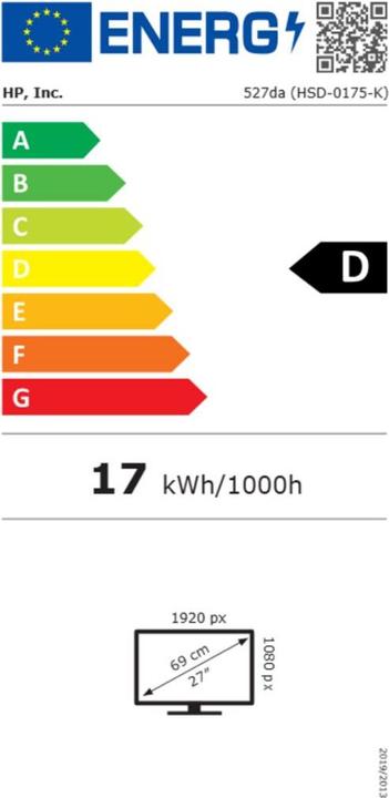 Energie-Label HP S5 527da 68,58cm 27Zoll FHD Monitor SmartBuy+ (EU) (1920 x 1080 Pixel, 27")