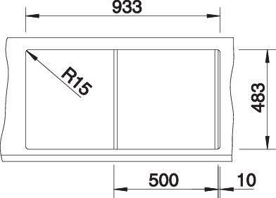 Actual product image Blanco Tipo 5 S (Top-mounted sink, 95 cm, 50 cm)