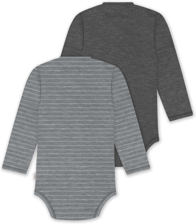 Produktbild Normani 2er Pack Bio Baby-Body Langarm Wickelbody aus Merinowolle für Junge und Mädchen - 9353 (74)