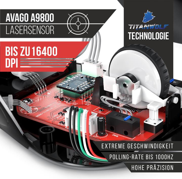 Produktbild Titanwolf Gaming Bundle Mechanische Tastatur, Maus & Mauspad (Schweiz, Kabelgebunden)