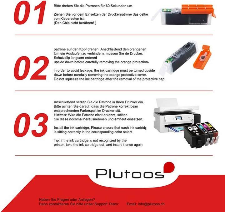 Actual product image Plutoos HP 920XL cartridges XXL compatible, set of 4 colours (C, FC, M, Y)