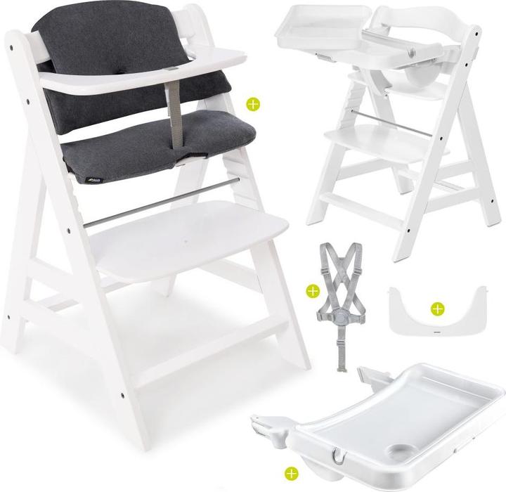 Actual product image Hauck Highchairs Highchair Alpha Plus White in economy set incl. seat cushion (Stair high chair)
