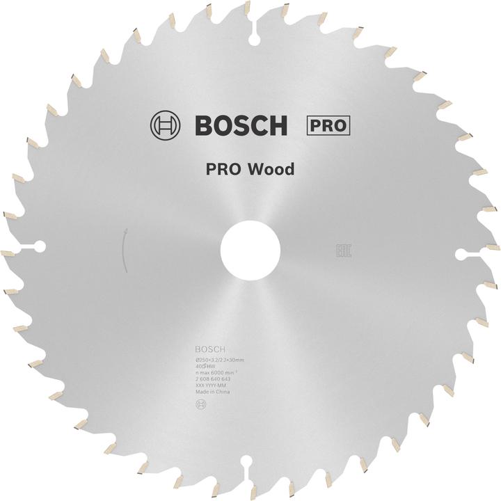 Produktbild Bosch Professional Zubehör PRO Wood Kreissägeblatt, 250 x 3.2 x 30 mm