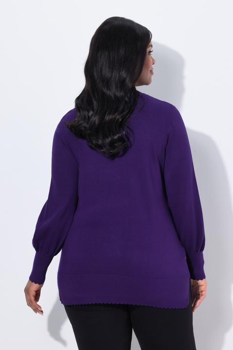 Produktbild Ulla Popken Pullover, Muschelsaum, Stehkragen, Langarm (56)