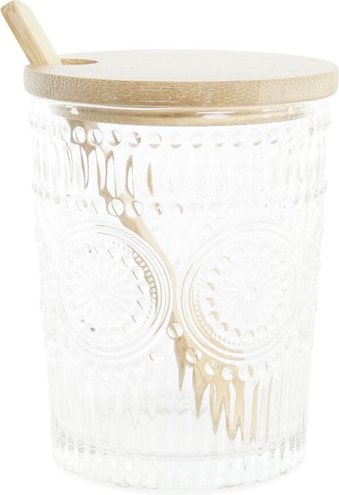 Produktbild DKD Home Decor Zuckerdose Durchsichtig natürlich Bambus Aluminium Kristall Borosilikatglas 300 ml 28 (0.30 l)