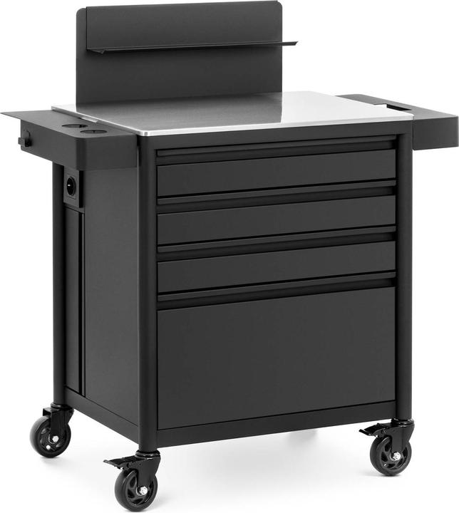 Produktbild Physa Tattoo-Workstation mobil 4 Steckdosen 2 USB-Anschlüsse 4 Schubladen Arbeitswagen