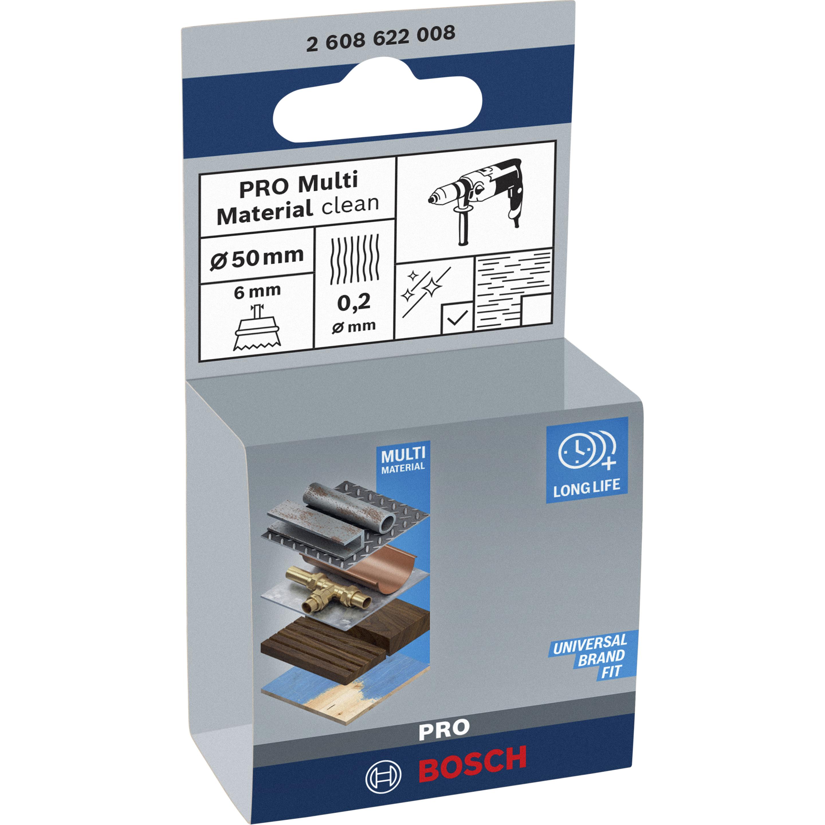 Thumbnail - Bosch Professional Zubehör, Schleifmittel, PRO Multi Material clean Topfbürste, gerader Schaft, 50 x 0,2 mm