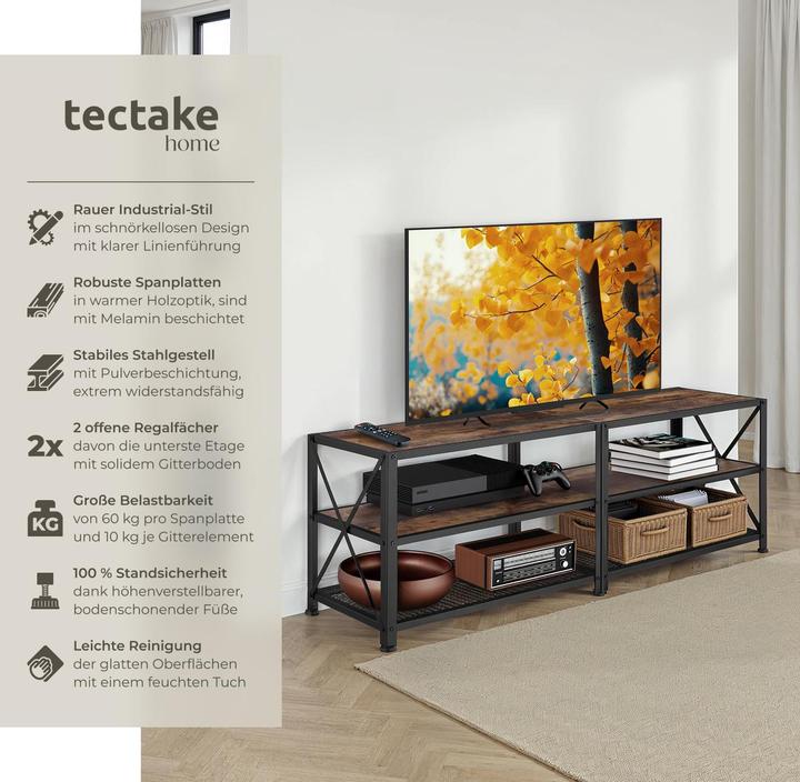 Produktbild tectake Lowboard (141 x 41.5 x 50.5 cm)