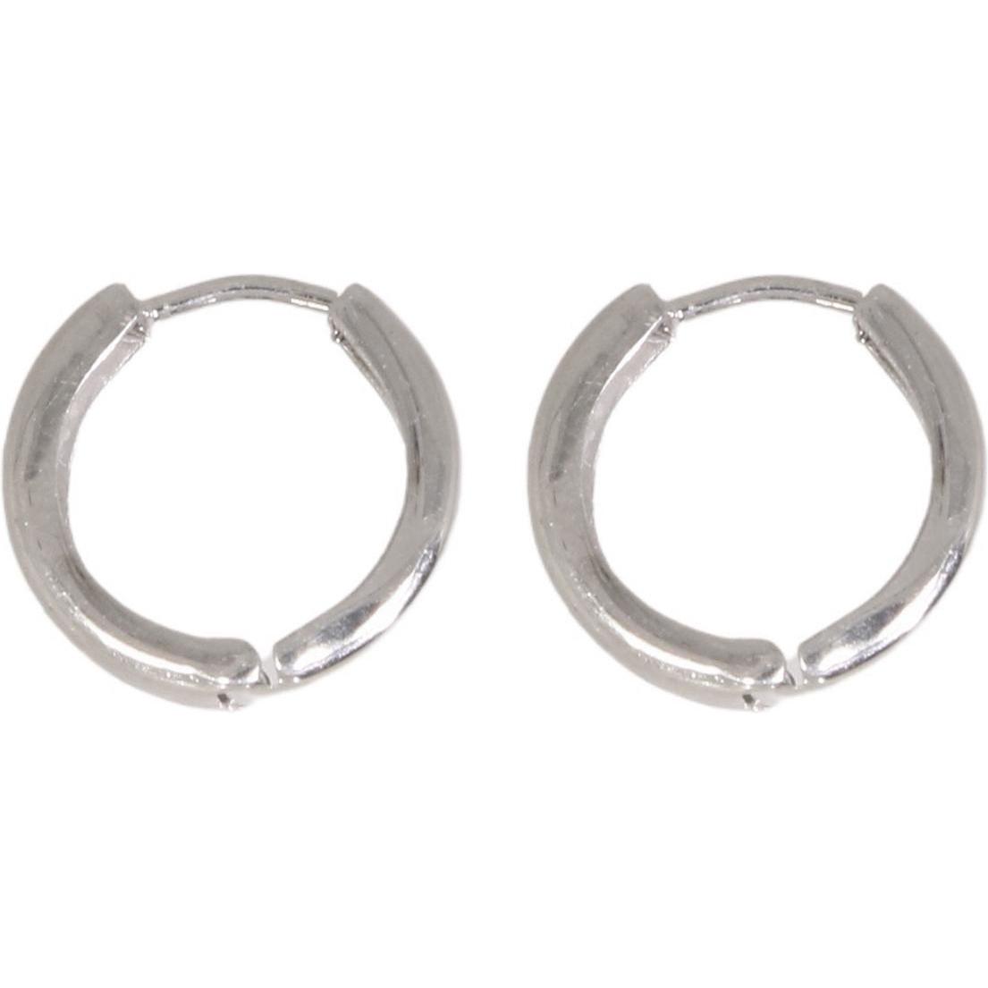 Luxxos, Ohrringe, Creolen diamantiert 12 mm 375 Weissgold, (375 Weißgold)