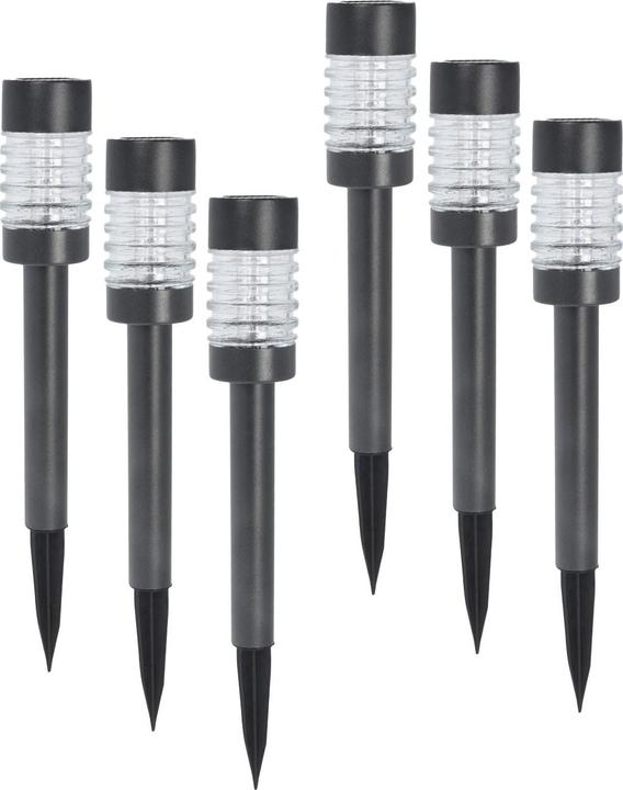 Produktbild ProGarden 6er-Set LED-Solarleuchte mit Edelstahl, Wegeleuchten (5 lm)