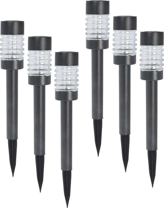 Produktbild ProGarden 6er-Set LED-Solarleuchte mit Edelstahl, Wegeleuchten (5 lm)