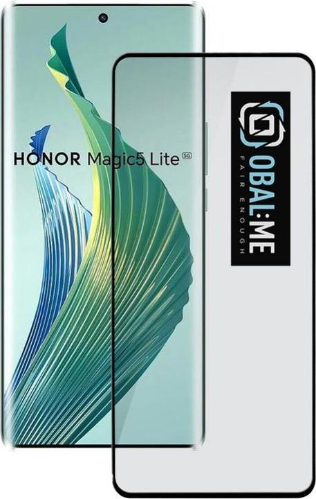 - OBAL:ME 5D Glass Screen Protector for Honor Magic5 Lite Black (1 pcs., Honor Magic 5 Lite)