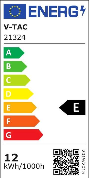 Etichetta energetica V-TAC VT5120 Striscia LED SAMSUNG Chip 2835 120 LED High Lumen 12V IP20 4000K 5m (Bianco neutro, 500 cm, Interno)