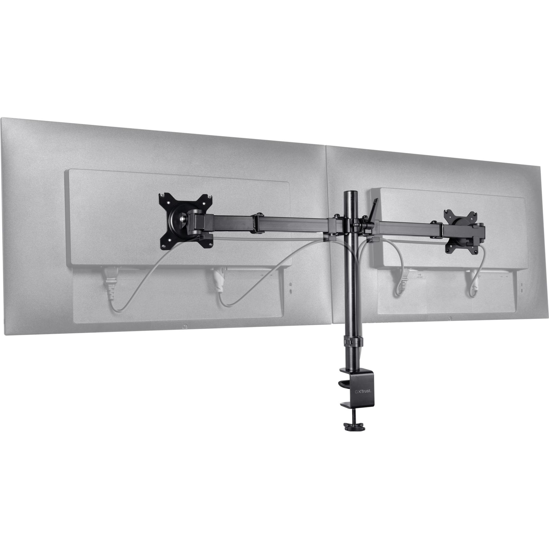 Thumbnail - Trust Tischhalterung GXT 1120 Mara Dual bis 16 kg – Grau (Tisch, 32"), Monitor Halterung, Grau