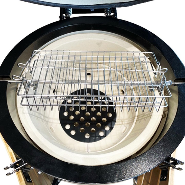 Actual product image Texas Flat grill grate Rotisserie attachment