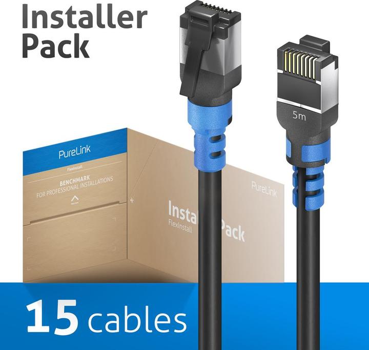 Productafbeelding Purelink FlexInstall patchkabel Cat.6A S/FTP 5,00m - Installer Pack 10 stuks. (S/FTP, CAT6a, 5 m)