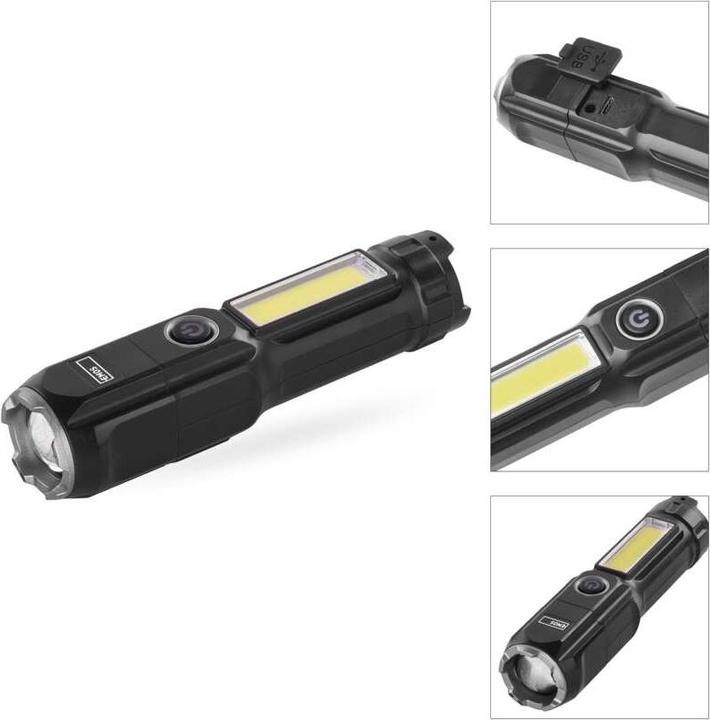 Immagine prodotto Emos Wiederaufladbare LED-Taschenlampe aus Kunststoff P3214, 150 lm (13.20 cm, 150 lm)
