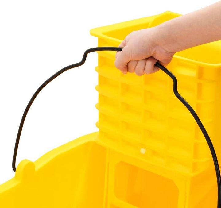 Produktbild vidaXL Mopp-Eimer mit Presse und Rollen Gelb 36 L Polypropylen (1 Stk.)