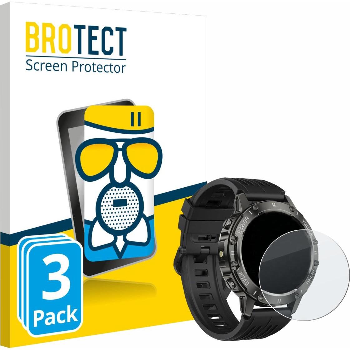 BROTECT Schutzglas Schutzfolie Displayschutz Display Schutz Glas Folie matt, Smartwatch Schutzfolie, Grau