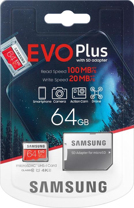Immagine prodotto Samsung Evo+ (64 GB, microSDXC, U1, UHS-I)