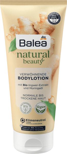 Produktbild dm Balea Natural Beauty Bodylotion Bio Ingwer Extrakt & Moringa Öl