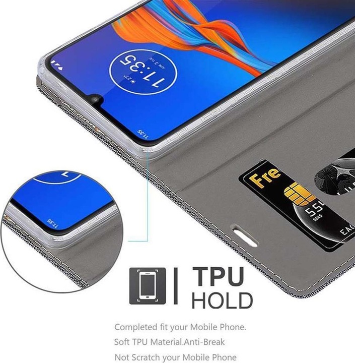 Produktbild Cadorabo Book Jeans Optik Cover (Motorola Moto E6 Plus)