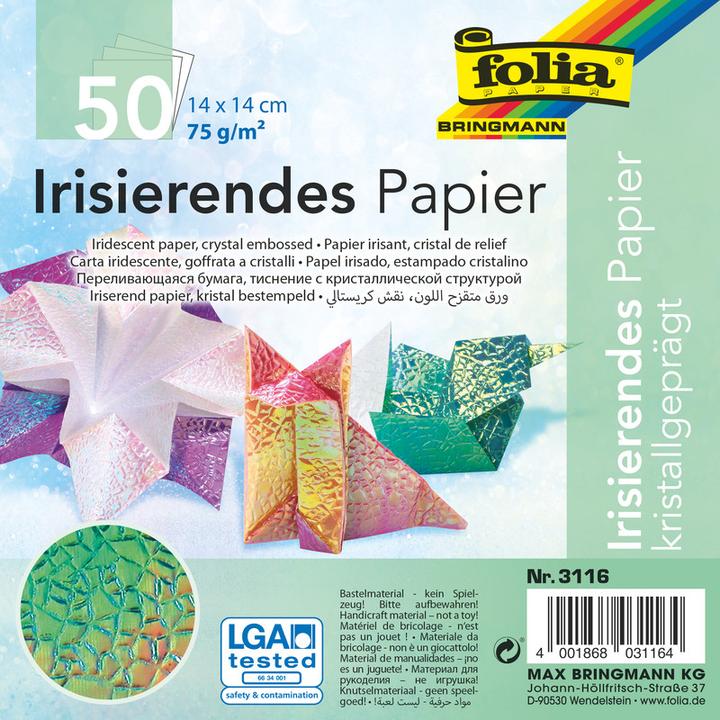 Produktbild Folia Faltblätter Irisierend Kristall (75 g/m², 50 x)