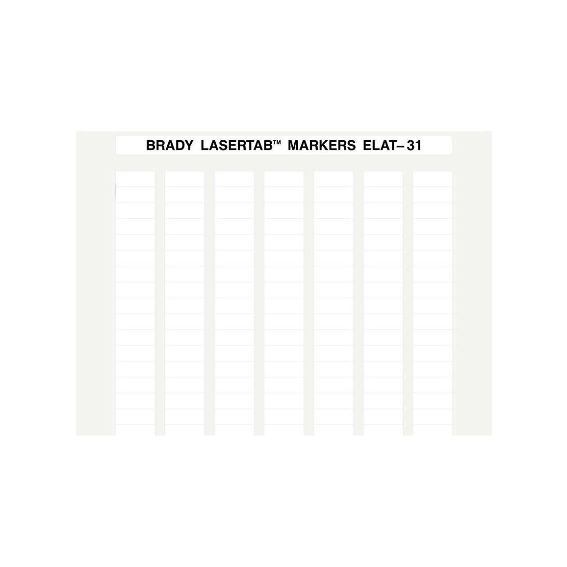 Brady, Etiketten, ELAT-31-747W-10, Polyester, Weiss, 20 x 8 mm, dauerhaft klebend, DIN A4, 7-bahnig (10.080 E.)